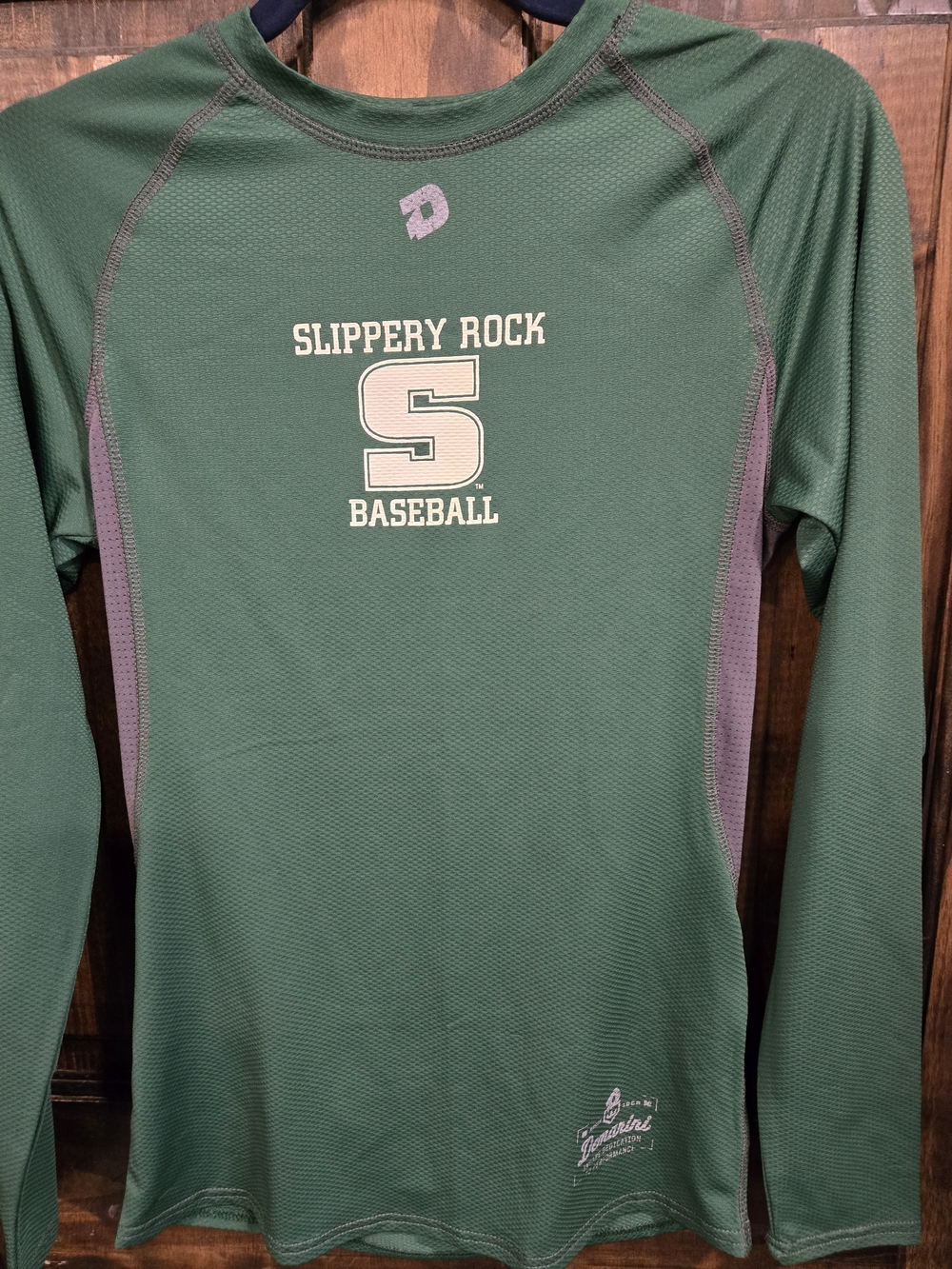 Slippery Rock Baseball Green Long Sleeve Performance Shirt